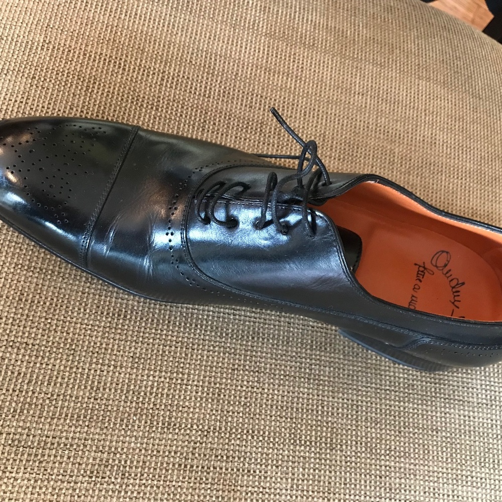 Mens Size 9 Santoni Black Dress Shoes